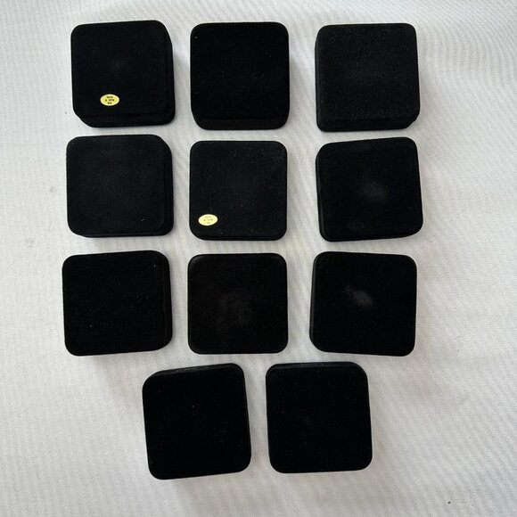 Vintage Macy's Jewelry Earring Display Case & Gift Box Black Velvet Presentation - Picture 8 of 16